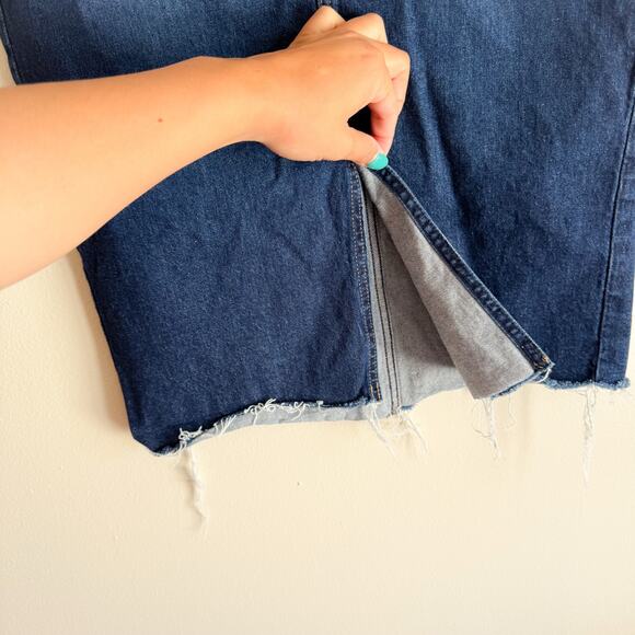 Gap Dark Wash Blue Denim Front Slit Icon Midi Skirt - 28 or 6 - Picture 4 of 9